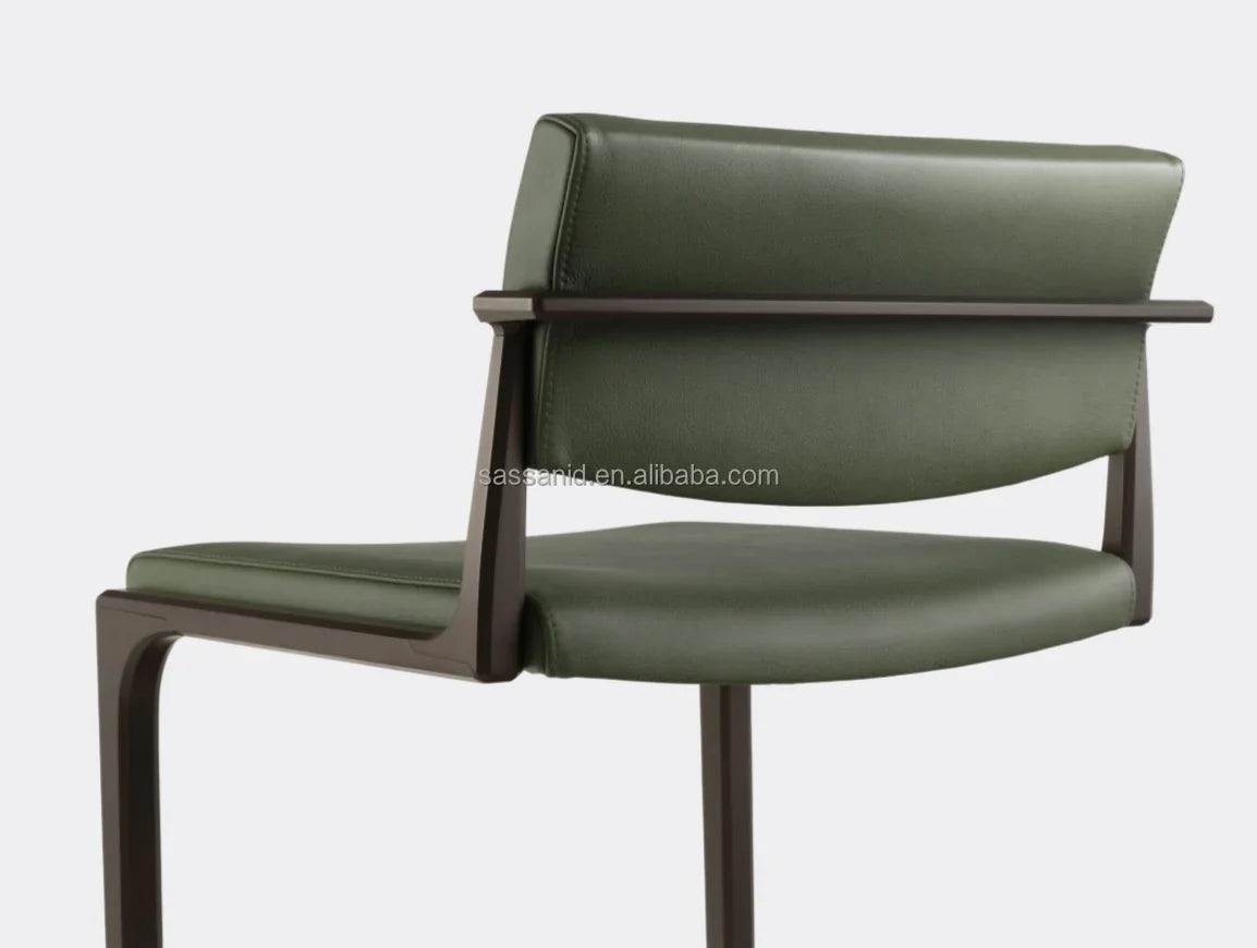 Bar Stool – Mid-Century Modern – Leather And Oak Designer Statement Piece