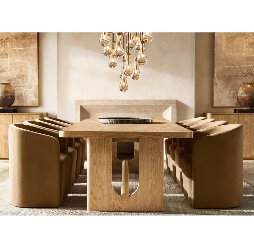 Contemporary French Design Luxury Dining Table – Solid Oak Rectangular Statement Piece