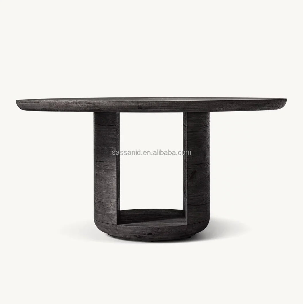 Bora Round Dining Table – Architectural Solid Oak Statement Piece