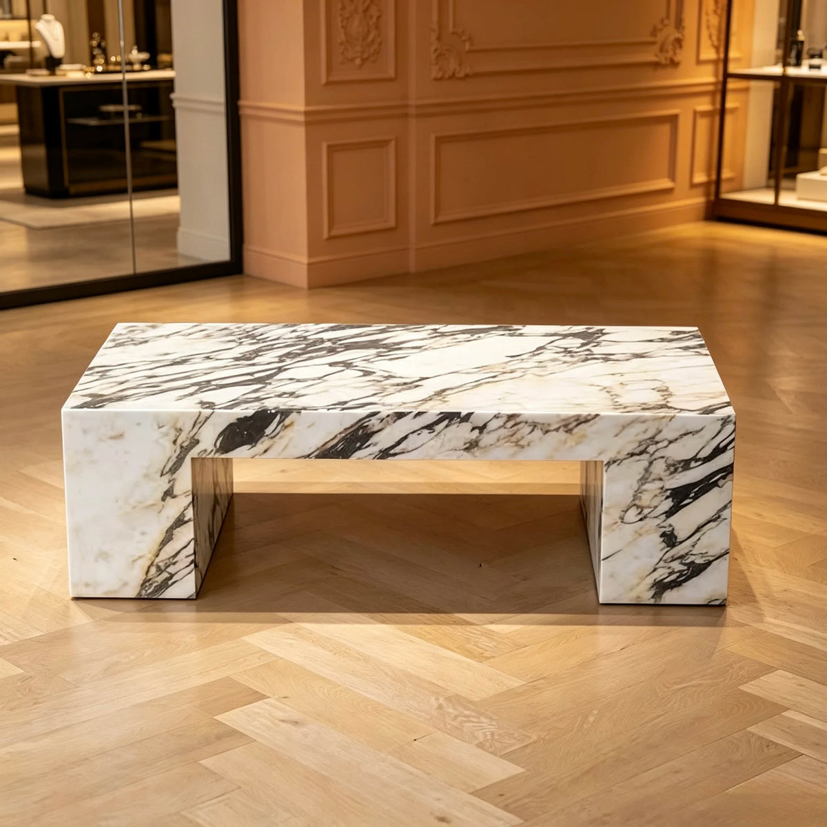 Luxury Calacatta Viola Marble Coffee Table Modern Italian Style for Villa