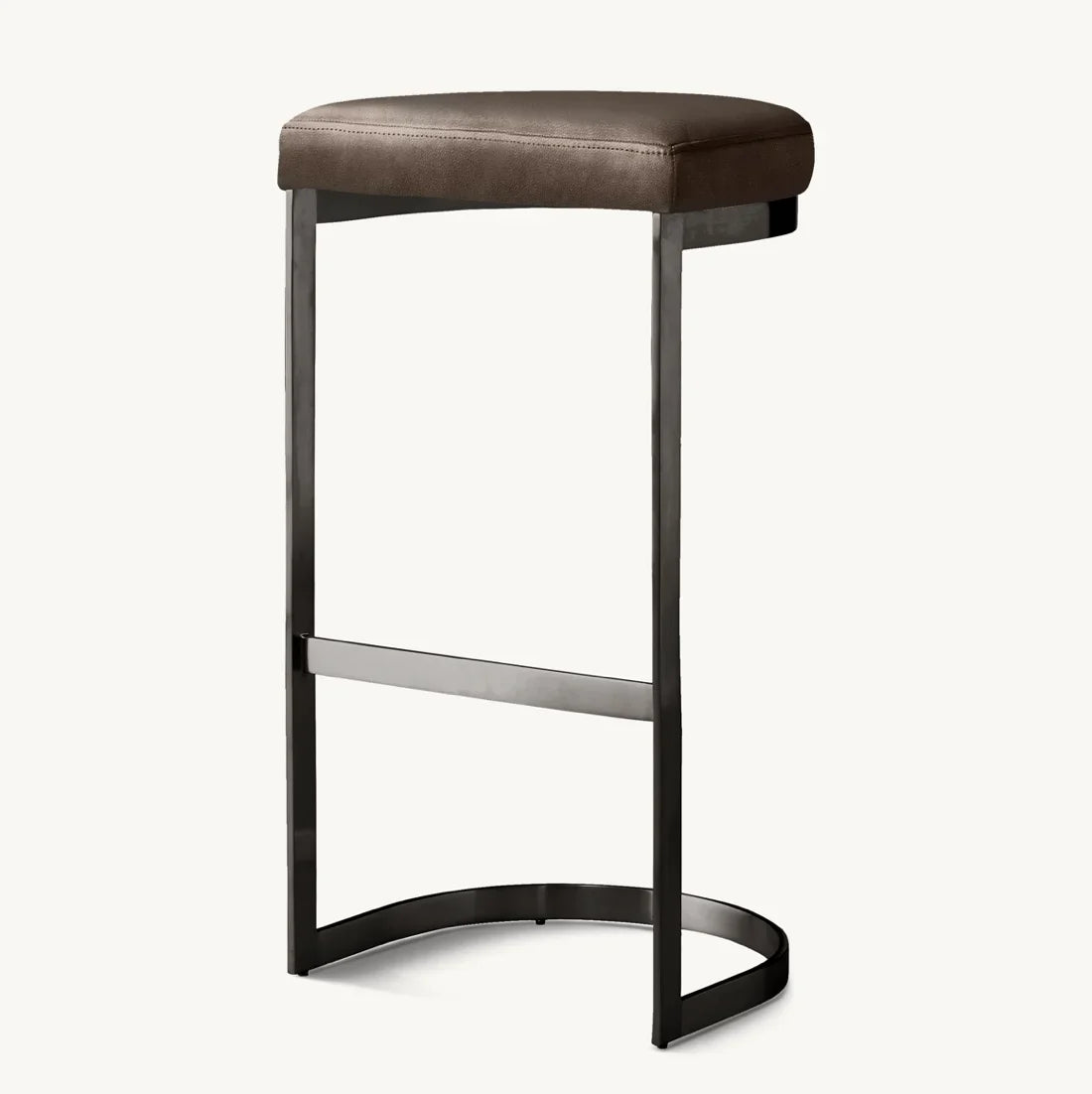 1960s Rome Backless Bar Stool – Italian-Inspired Leather Statement Piece