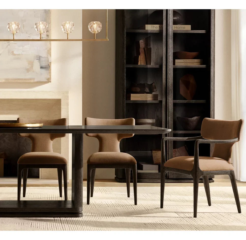 Contemporary Design Rectangular Dining Table – Brushed Oak Finish