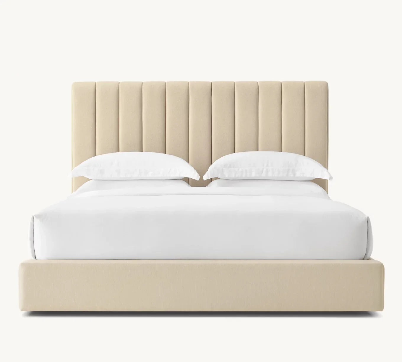 Marmont Channeled Fabric Platform Bed – Sculptural Upholstered Statement Piece