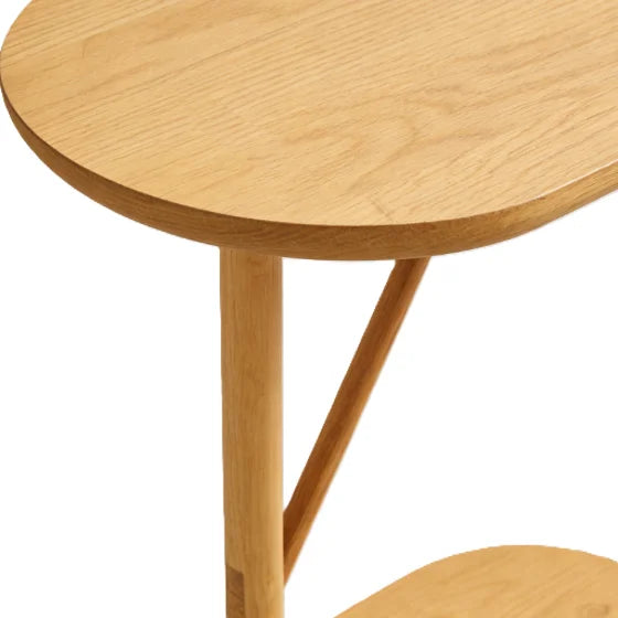 Modern Minimalist Solid Wood Side Table Cream Wabi-Sabi Style Eco-Friendly Living Room End Table