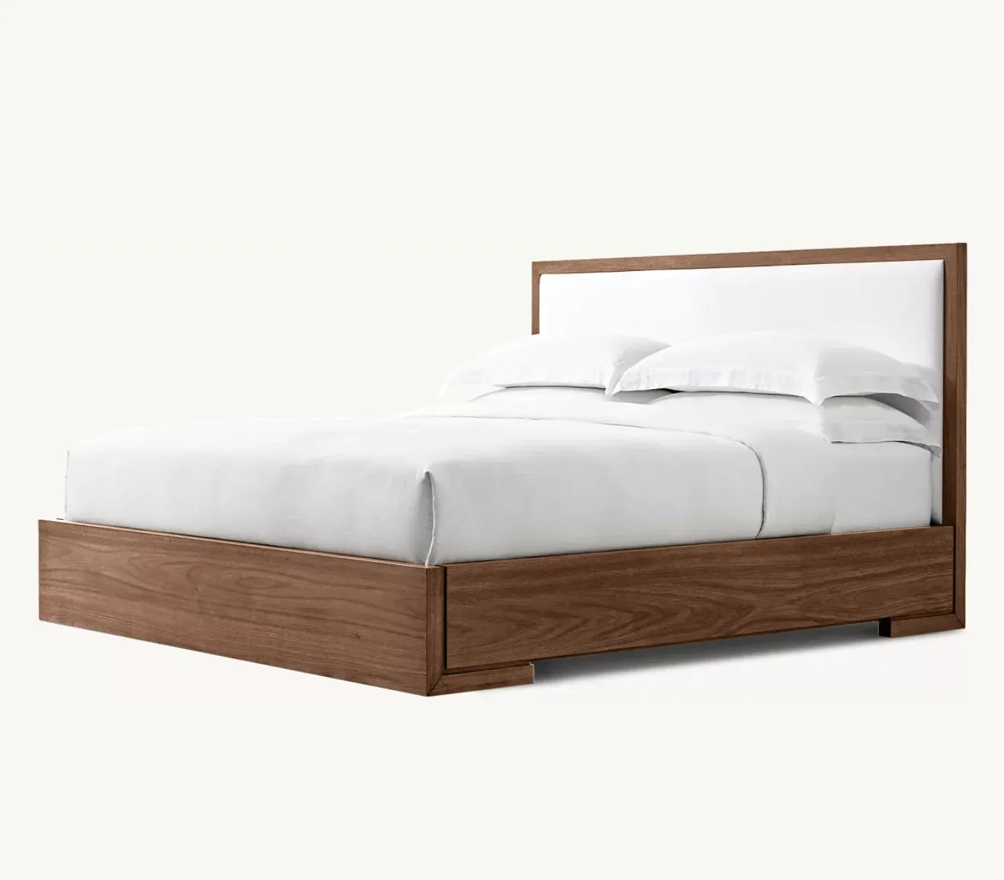 Upholstered Panel Bed – Enzo American Walnut Postmodern Piece | 1601318927174
