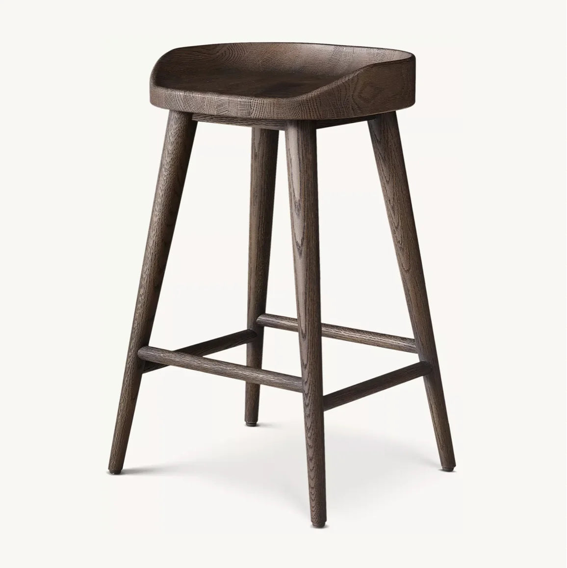 Bar & Counter Stool – 1950s Danish Minimalist Solid Oak Statement Piece