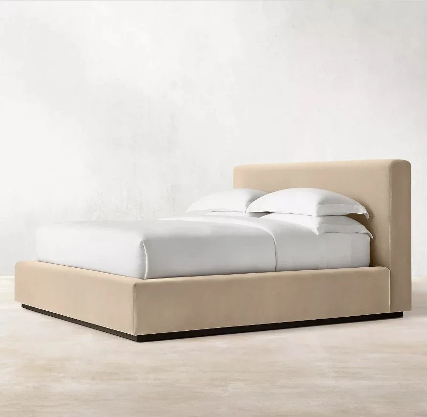 Cloud Platform Bed – Contemporary Italian Velvet Tufted Design | 1601053237692