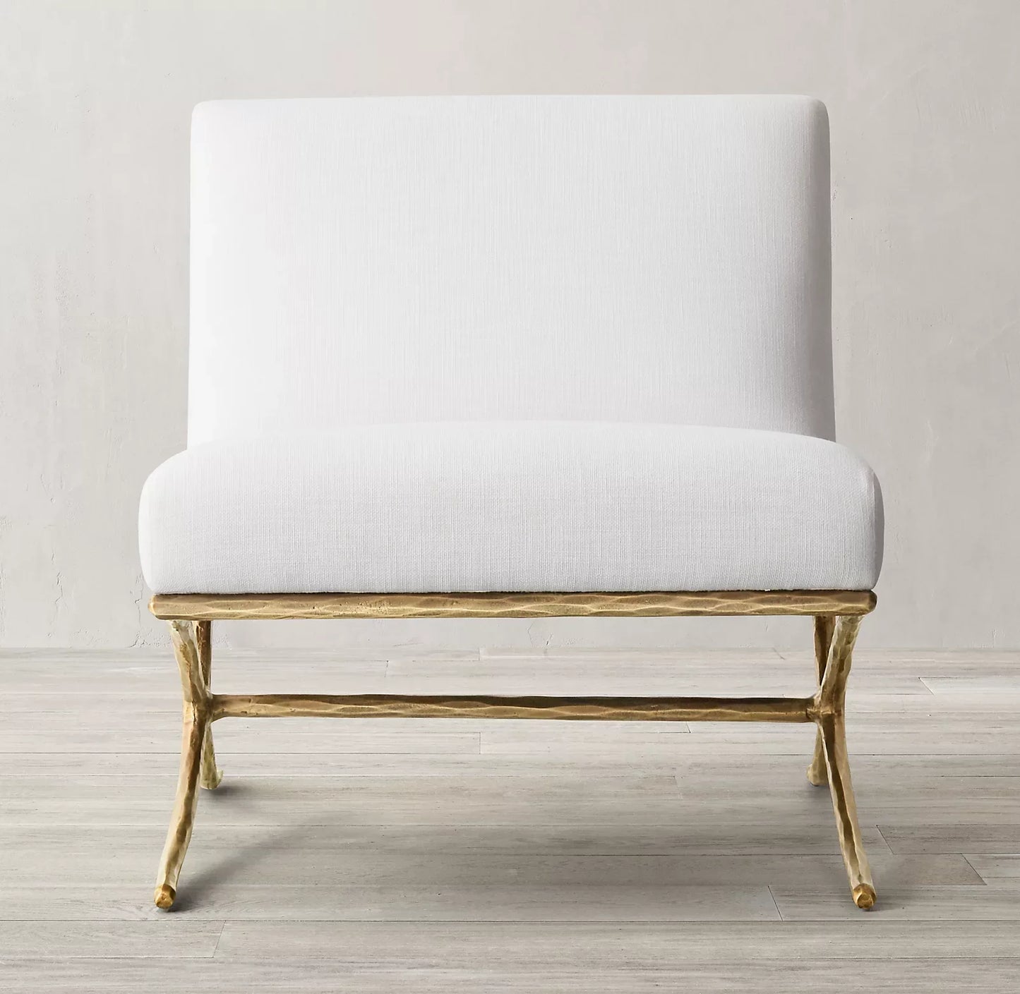 Hand-Forged Metal X-Base Slipper Chair – Luxury Statement Accent Piece