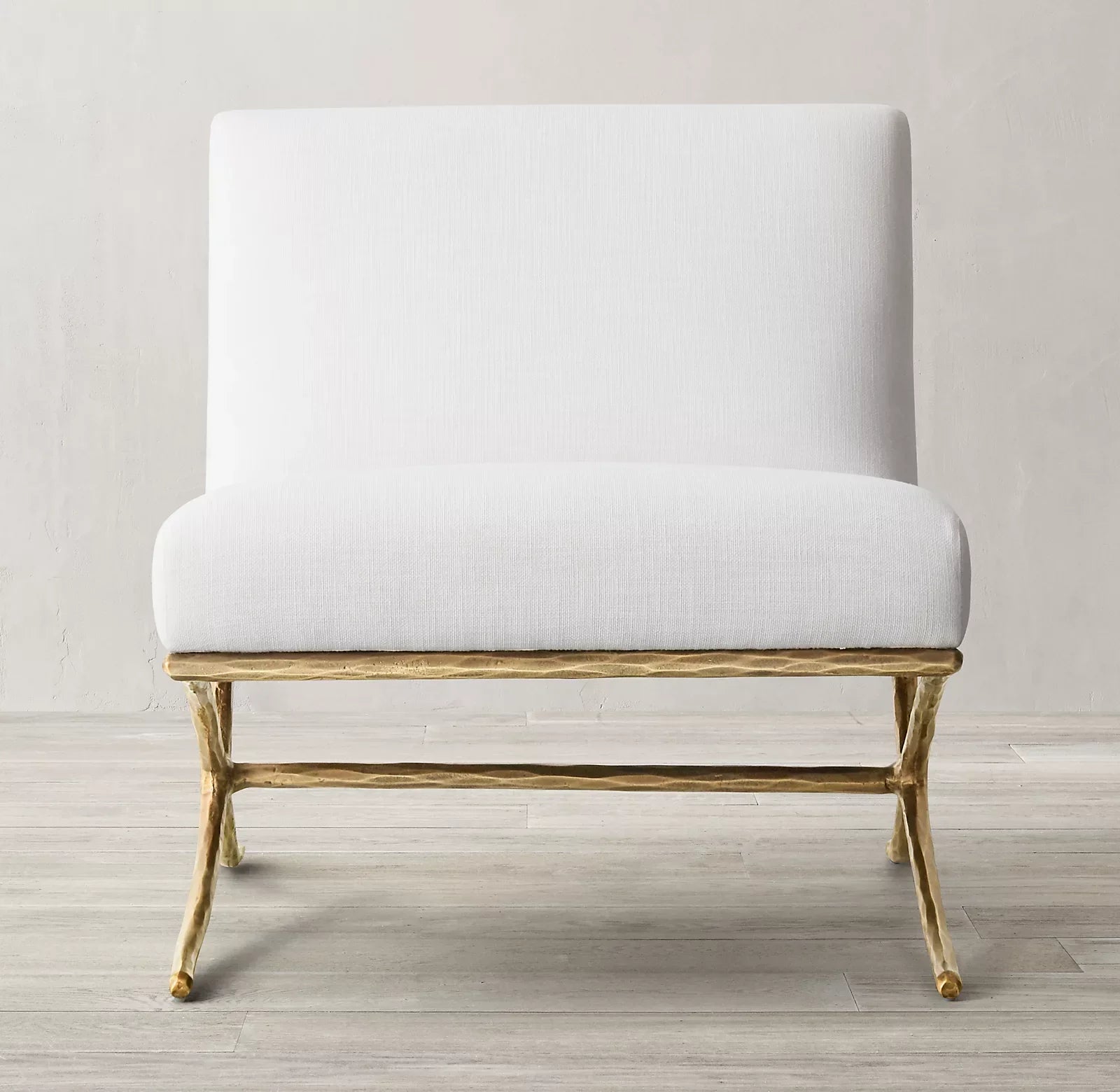 Hand-Forged Metal X-Base Slipper Chair – Luxury Statement Accent Piece
