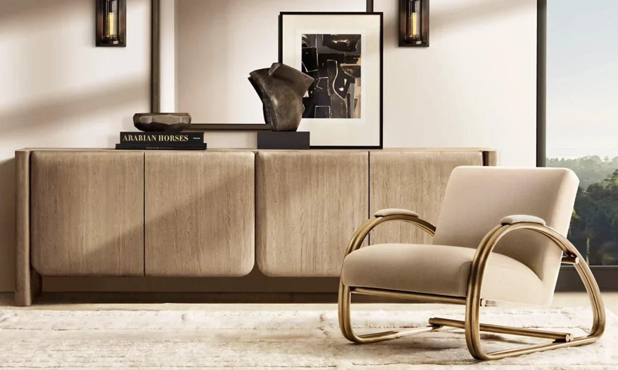 Rivoli Lounge Chair – European Modernist Brass Bauhaus Statement Piece