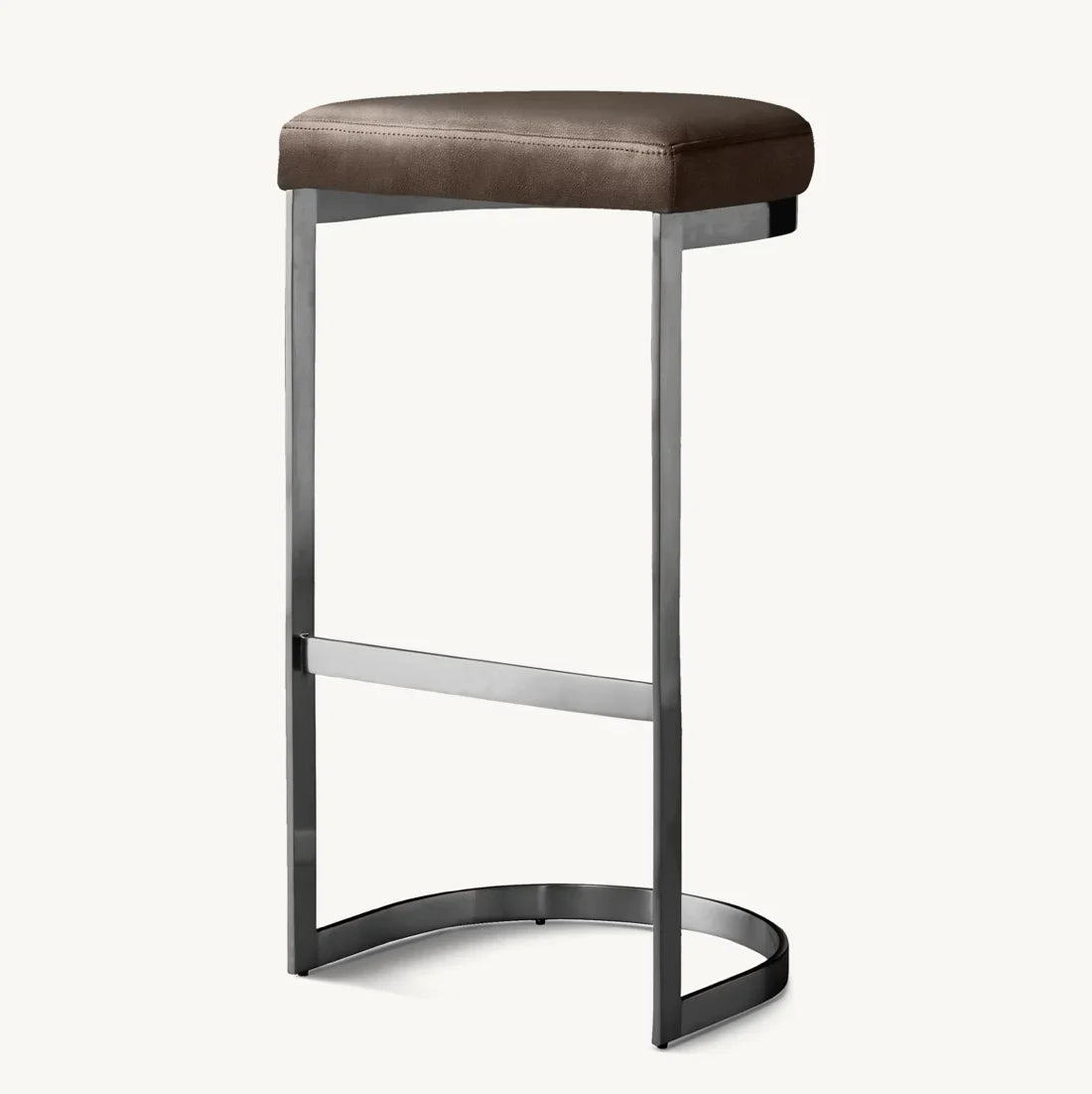 1960s Rome Backless Bar Stool – Italian-Inspired Leather Statement Piece