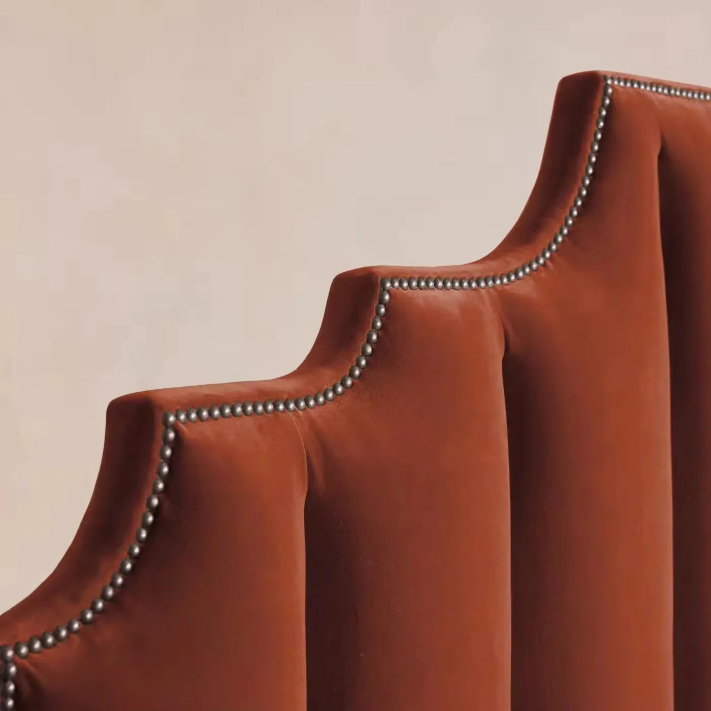 Upholstered Bed – High Back Velvet French Vintage Statement Piece