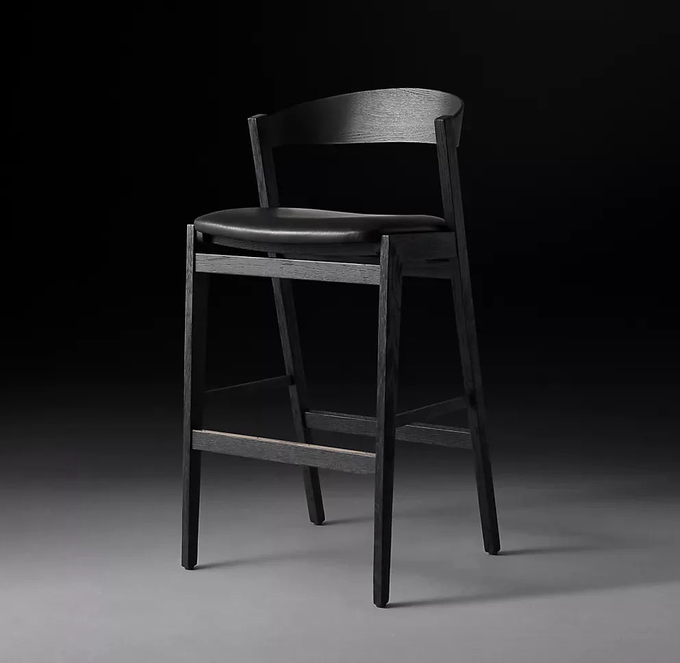 Anders Bar & Counter Stool – Mid-Century Danish Design, Leather, Minimalist Statement Piece