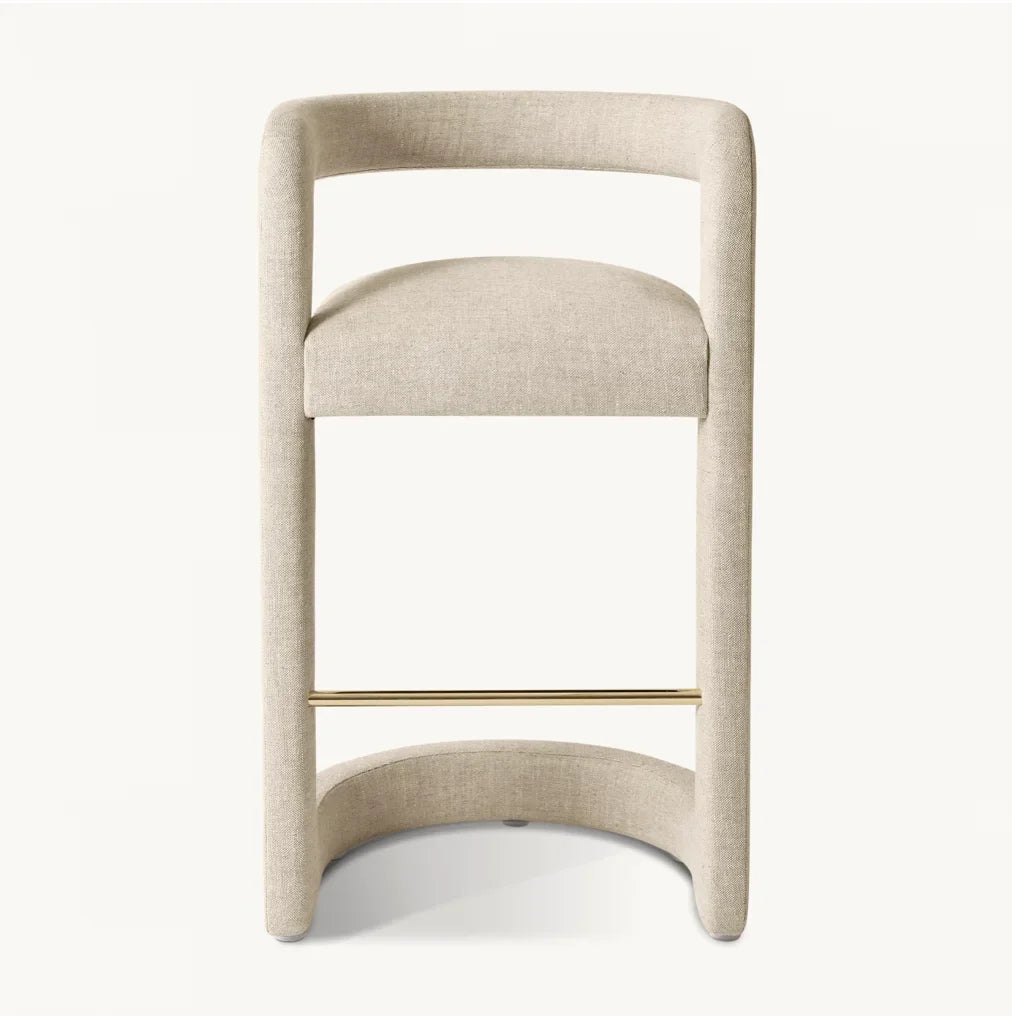 Counter & Bar Stool – Postmodern Expressionist Fabric & Oak Statement Piece