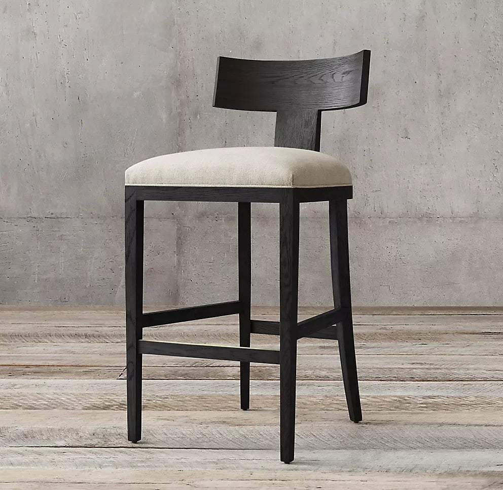 Minimalist Solid Oak Bar & Counter Stool – Contemporary Mid-Century Statement Piece