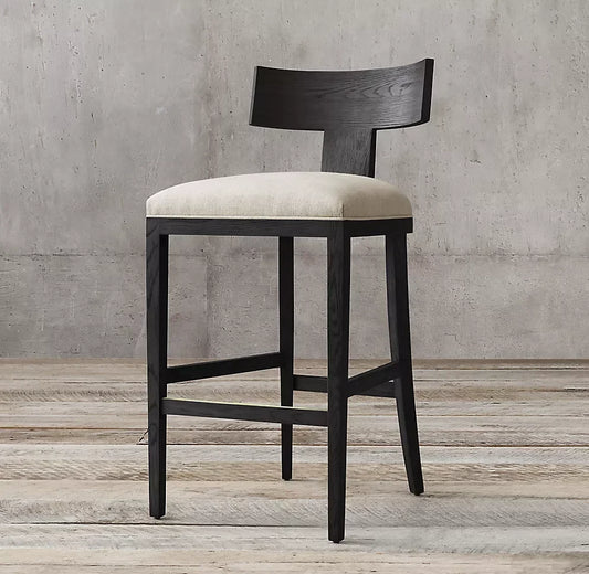Minimalist Solid Oak Bar & Counter Stool – Contemporary Mid-Century Statement Piece