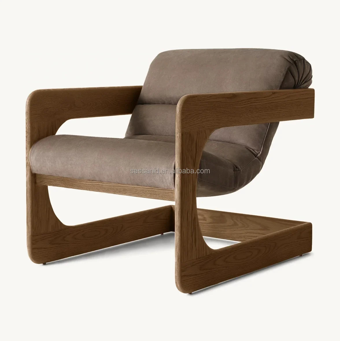Axel Leather Chair – Postmodern Sculptural Frame in Solid Oak & Italian Leather