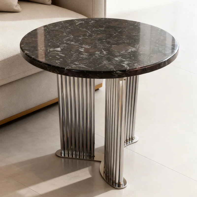 Luxury Round Natural Marble Coffee Table Modern Italian Style for Villa