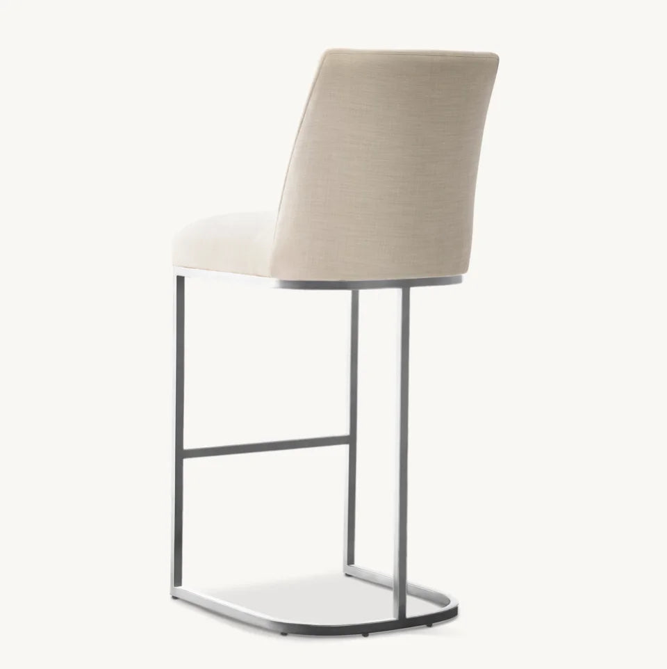 Emery Curved Back Bar Stool – Contemporary Fabric Designer Seating