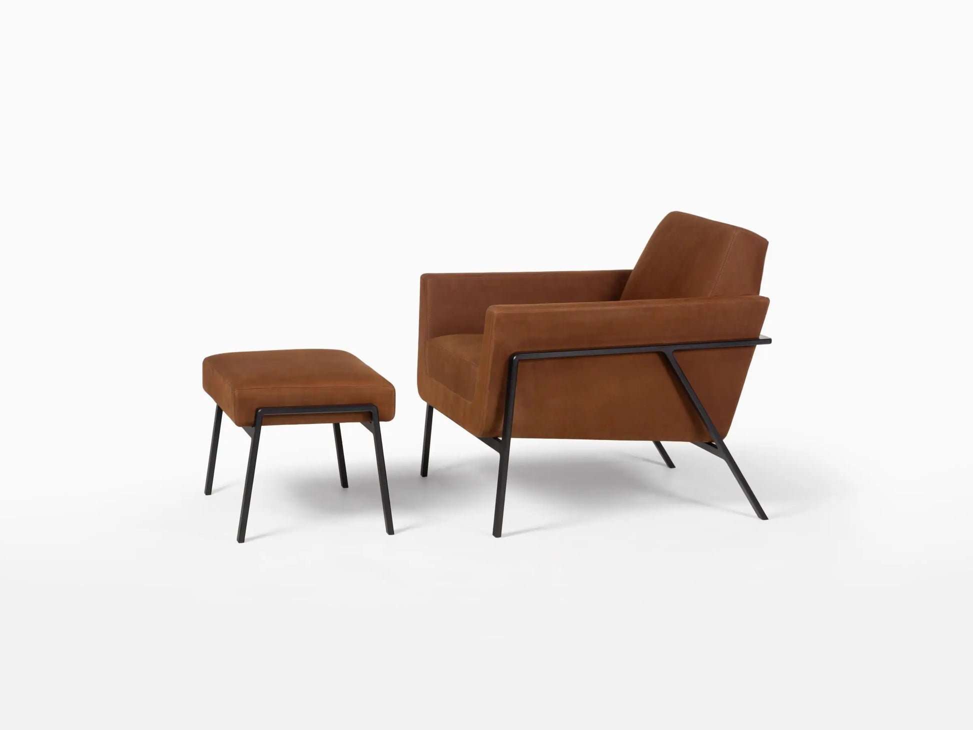 Lounge Chair Minimalist Mid-Century – Solid Oak Brushed Grey Statement Piece