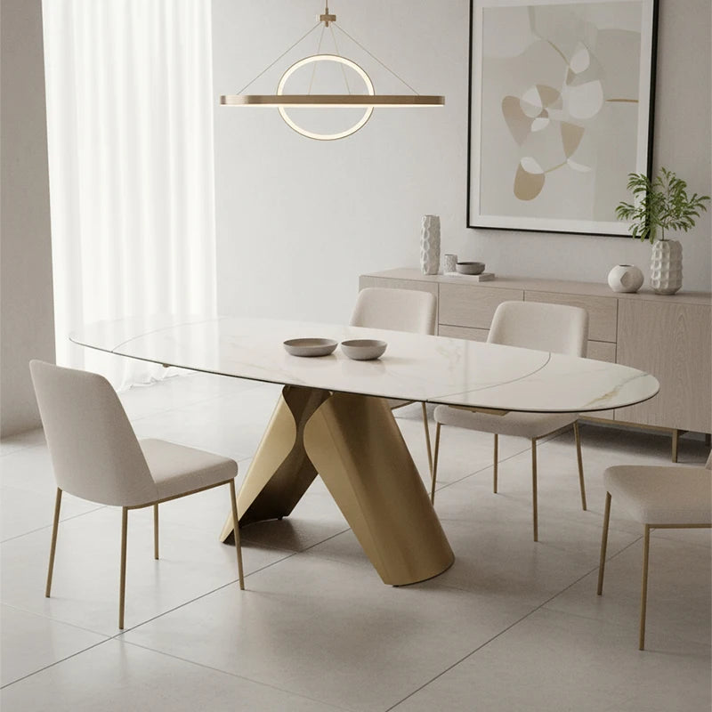 Luxury XT5413 Sintered Stone Extendable Dining Table Modern Italian Style for Villa
