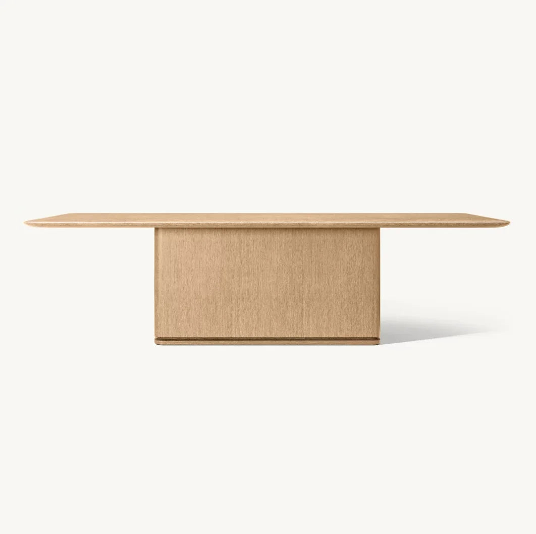 Contemporary Rectangular Dining Table – Solid Brushed Oak Statement Piece