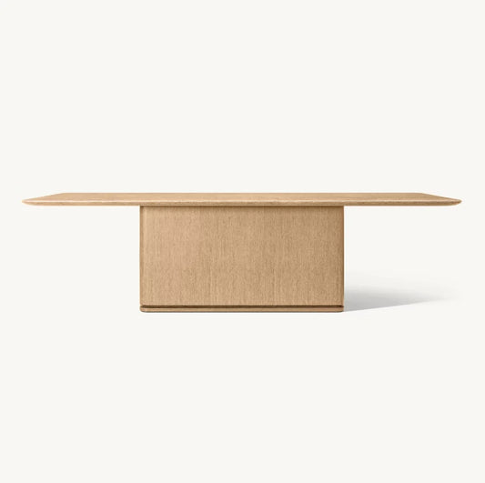 Contemporary Rectangular Dining Table – Solid Brushed Oak Statement Piece