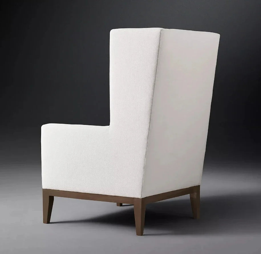 Draper Wingback Chair – Minimalist Shelter Back in Performance Fabric – Modern Design