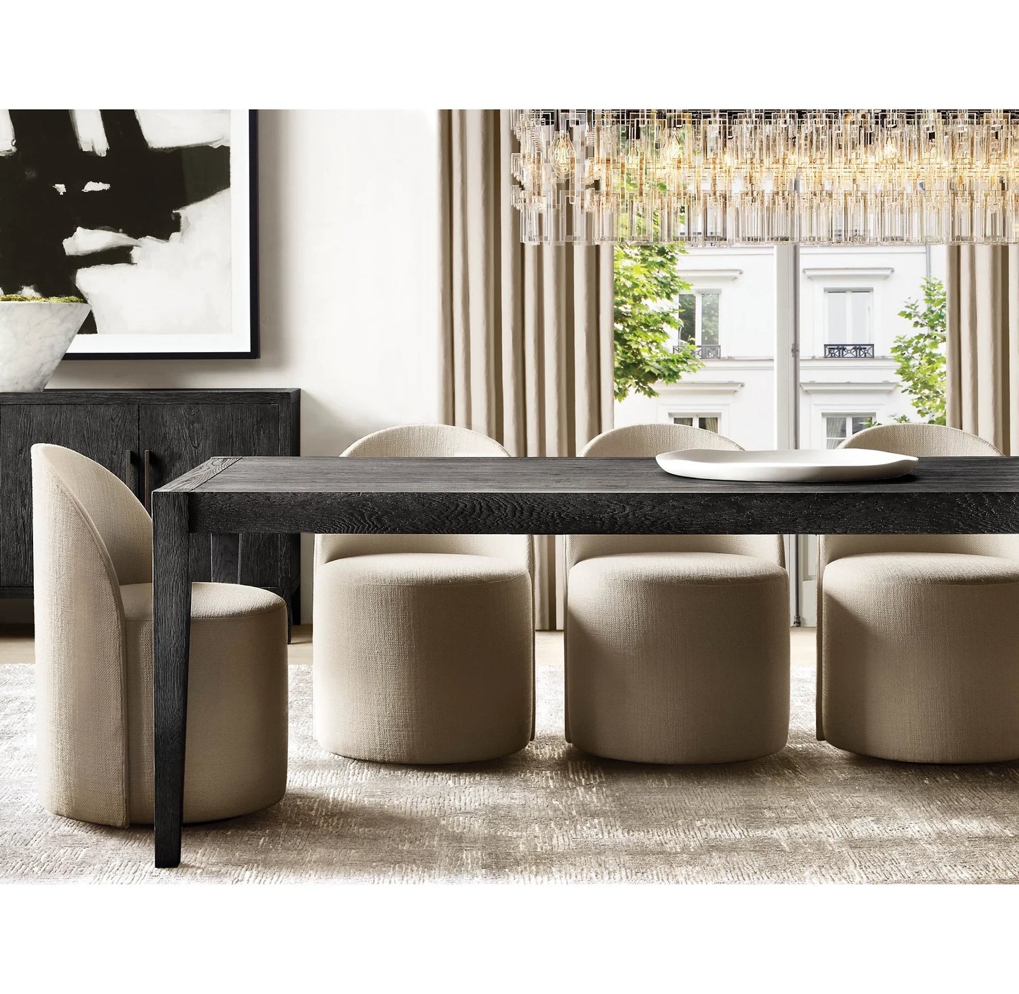 French Contemporary Extension Dining Table – Solid Wood Statement Piece by Re Home