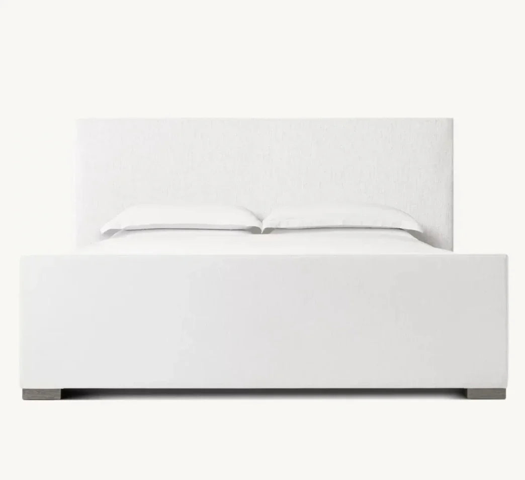 Paris Upholstered Bed – Tufted Slipcovered Headboard, Modena Fabric Modern