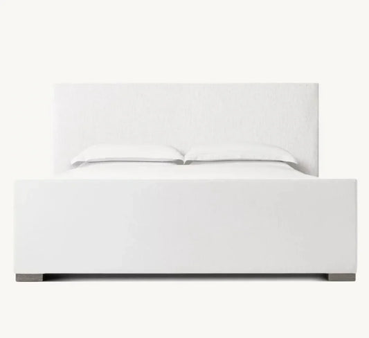 Paris Upholstered Bed – Tufted Slipcovered Headboard, Modena Fabric Modern