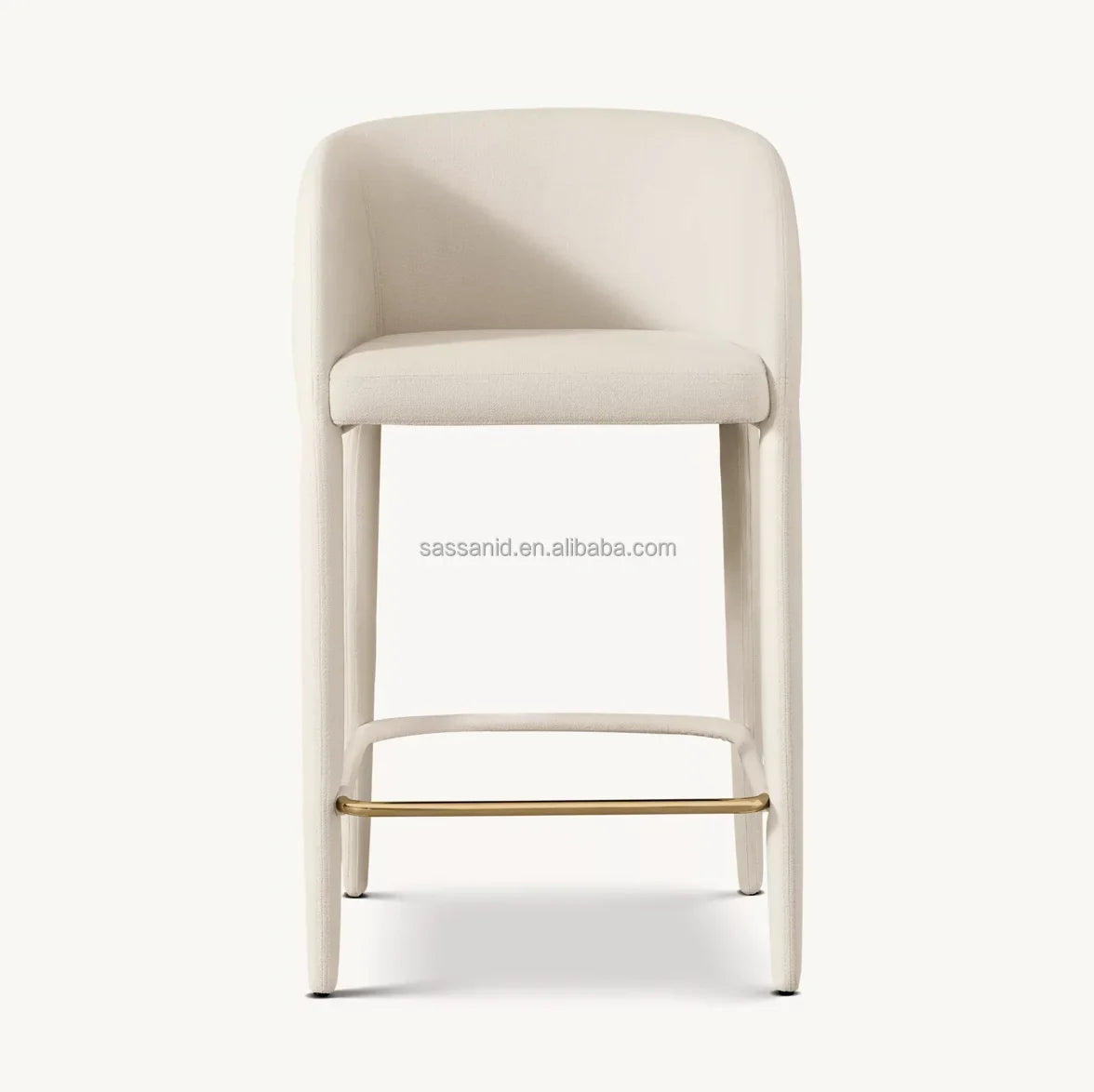 Barrelback Stool – Midcentury Silhouette, Vegan Leather & Metal | 1601579475092