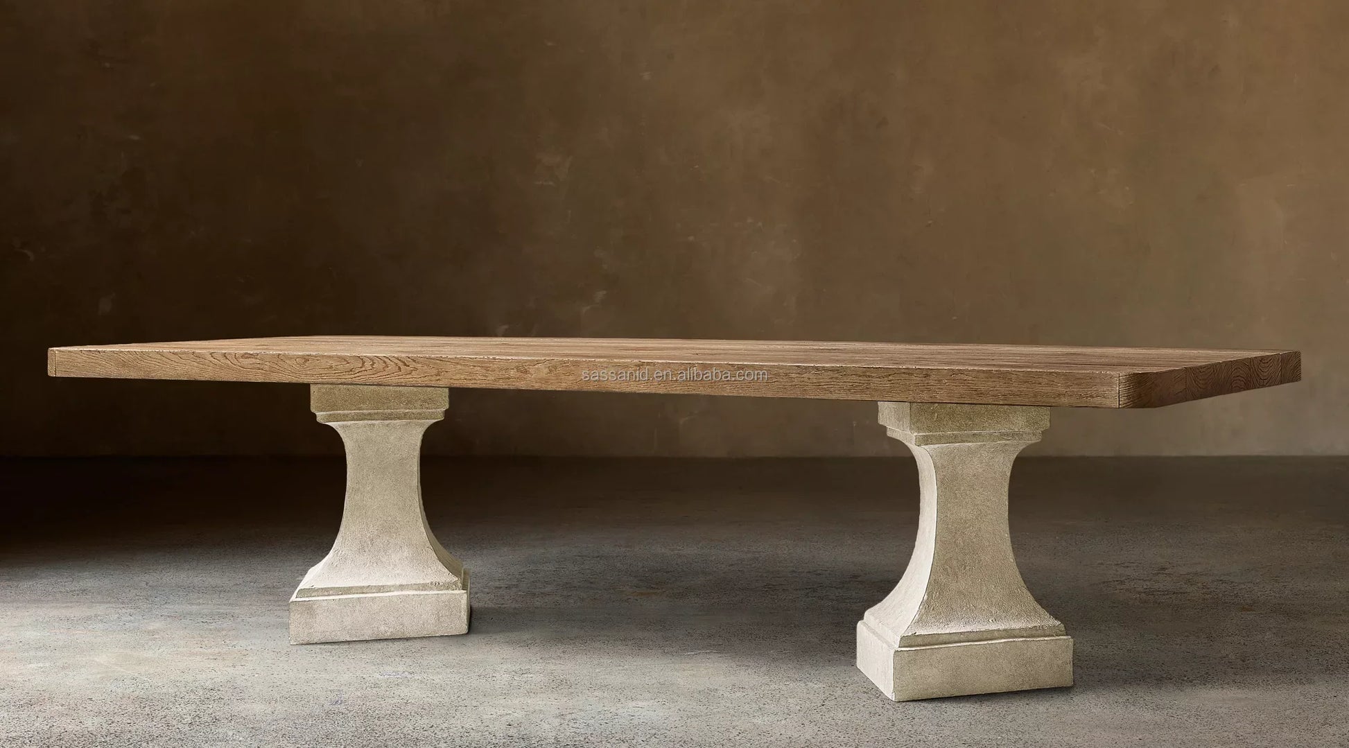 Dining Table Diamond – Solid Wood & Forged Brass European Designer Contemporary