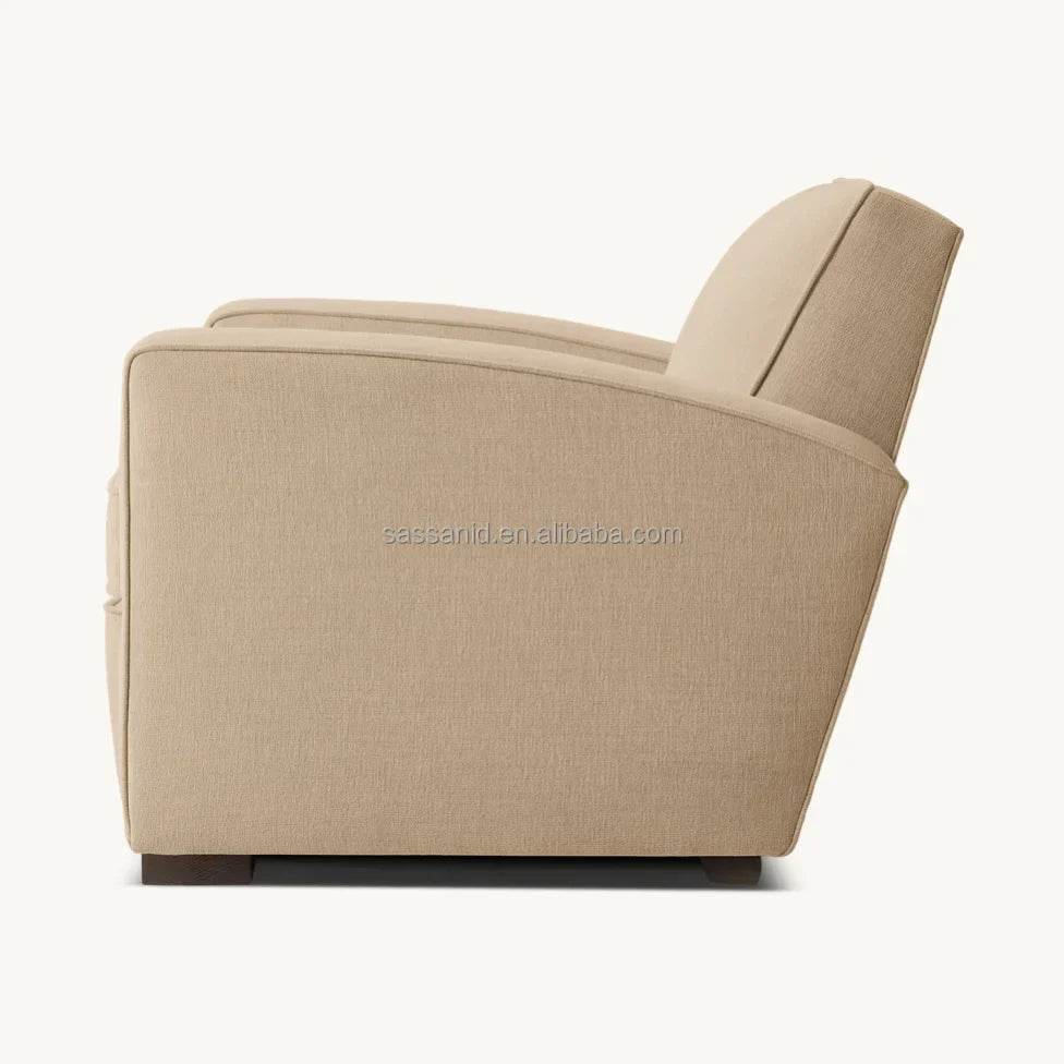 Classic Club Chair – Mid-Century Modern Leather Armchair in Solid Oak