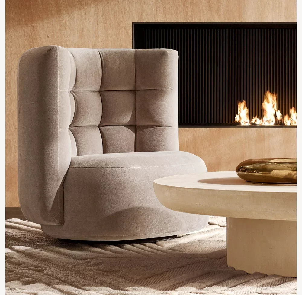 Mira Velvet Armchair – 1960s Modernist Silhouette in Plush Velvet Statement Piece