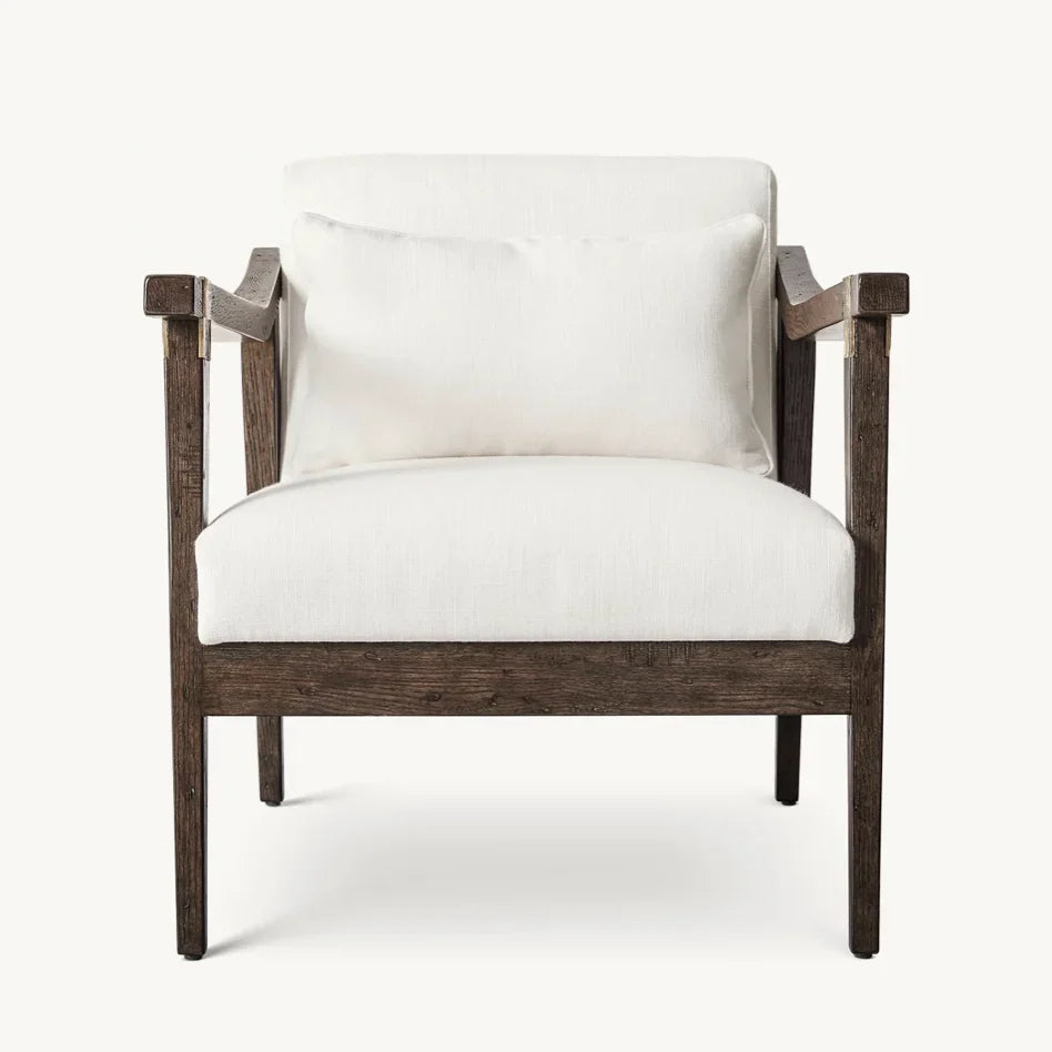 Clift Accent Chair – Mid-Century Design in Solid Oak and Brass