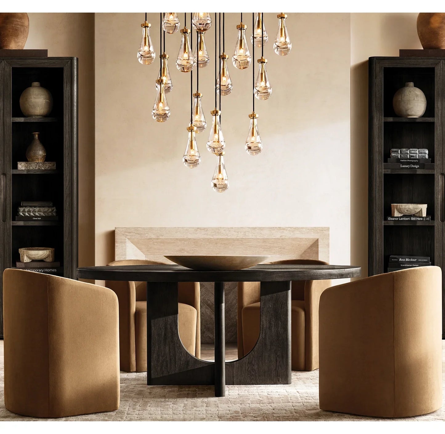 Breton Round Dining Table – Solid Oak Brushed Finish Contemporary Statement Piece