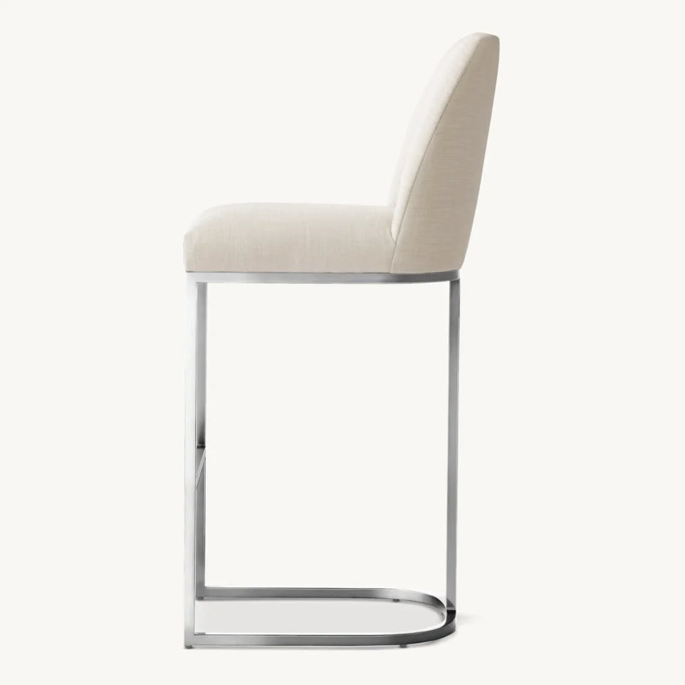 Emery Curved Back Bar Stool – Contemporary Fabric Designer Seating