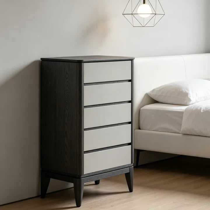 Modern Classic Style Chest of Drawers with Wood Veneer Frame