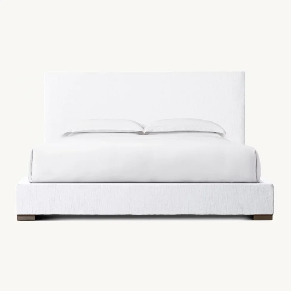 Modena Platform Bed – Customizable Fabric Panel Bed in Berkshire Leather