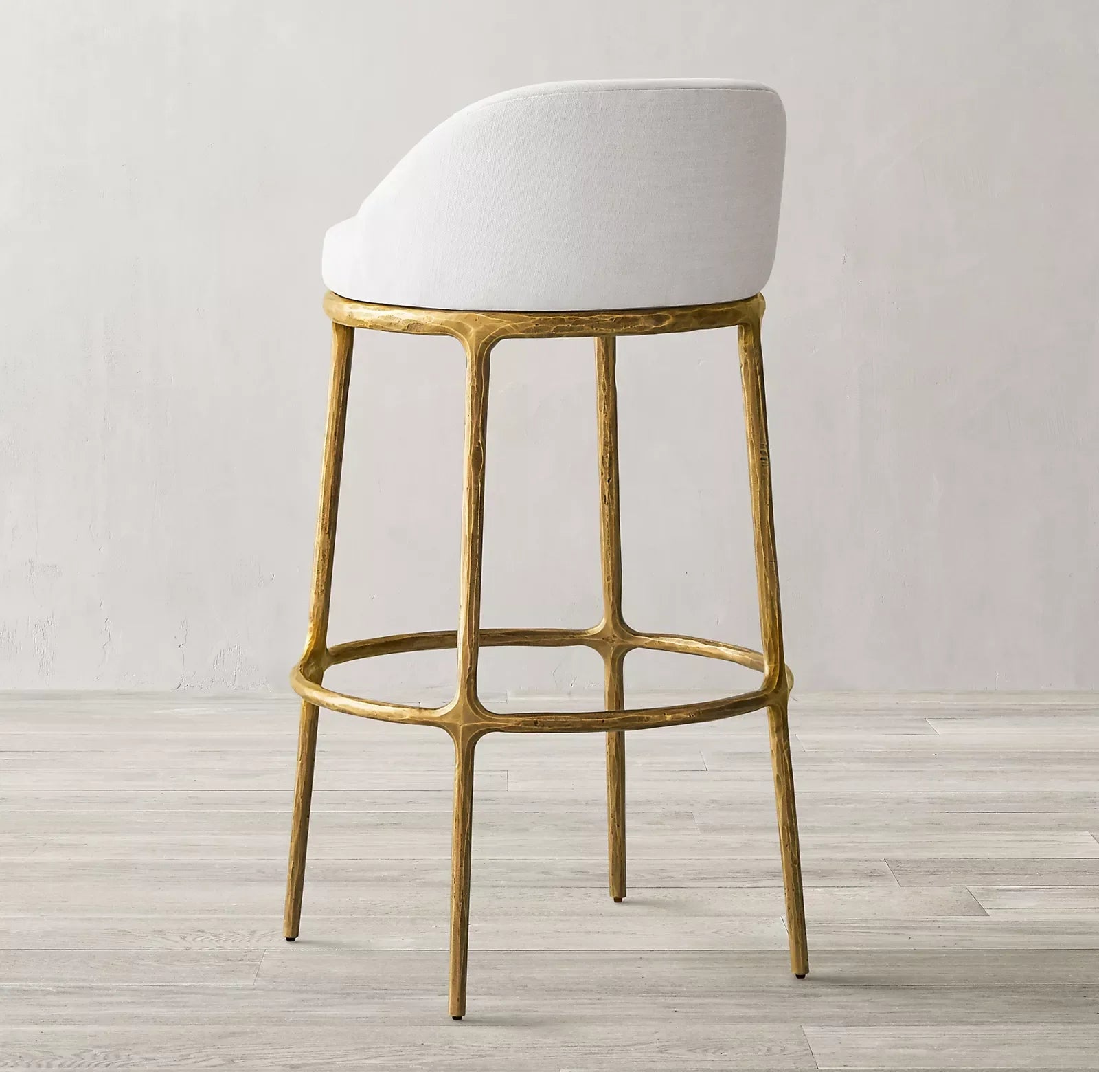 Hand Forged Stool – Vintage Performance Fabric & Oak Statement | 1600557464003