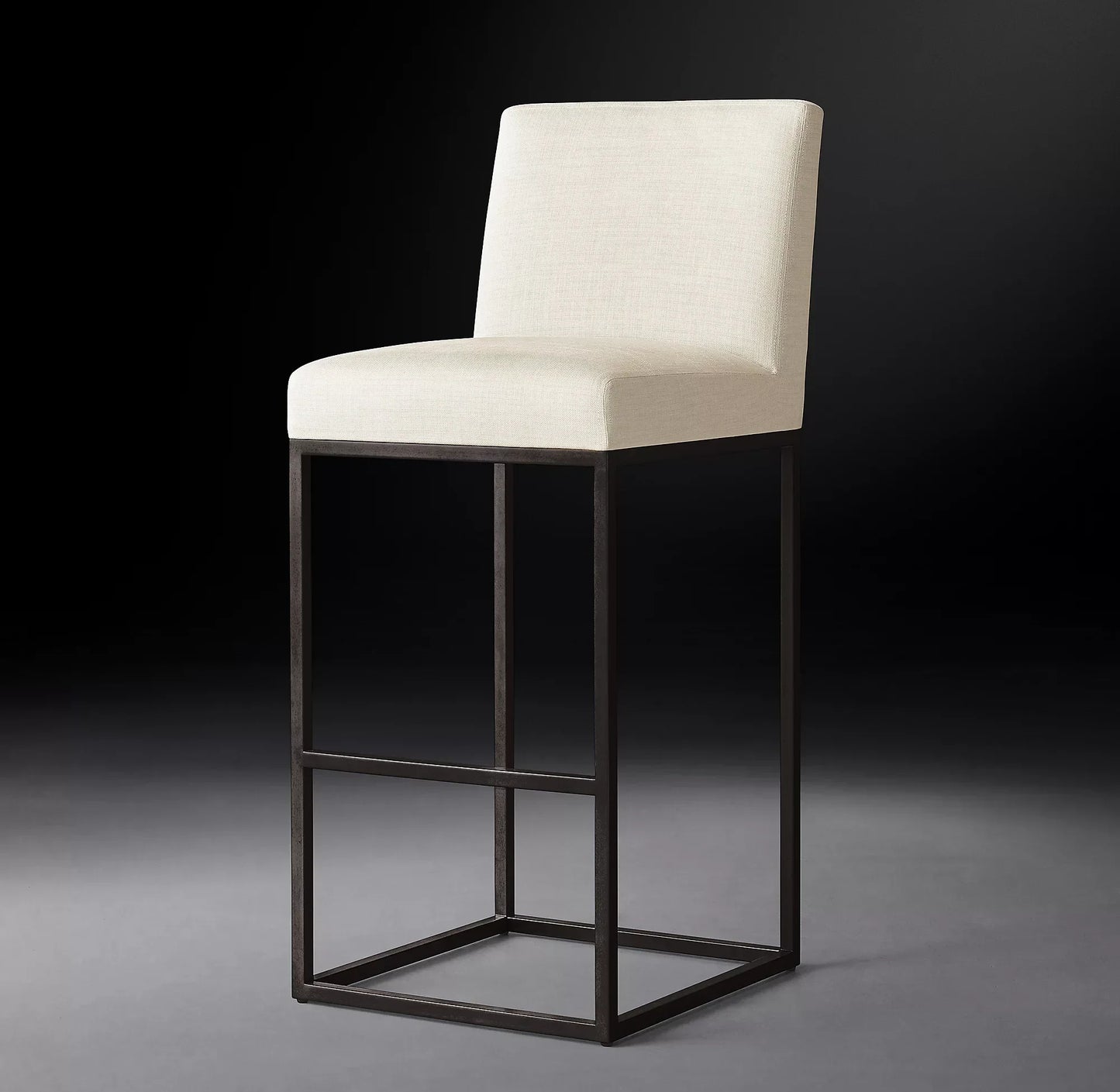 Luxury Armless Bar Stool – Contemporary Fabric Upholstered Designer Seating