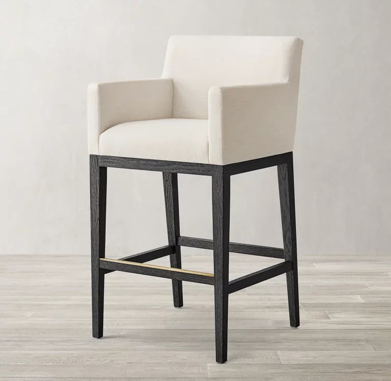 Midcentury Stool – Track Arm Design with Oak Statement Piece | 2677-15