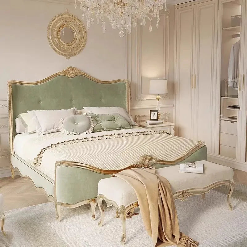 French Provincial Master Bed – Solid Birch Wood Statement Piece 258
