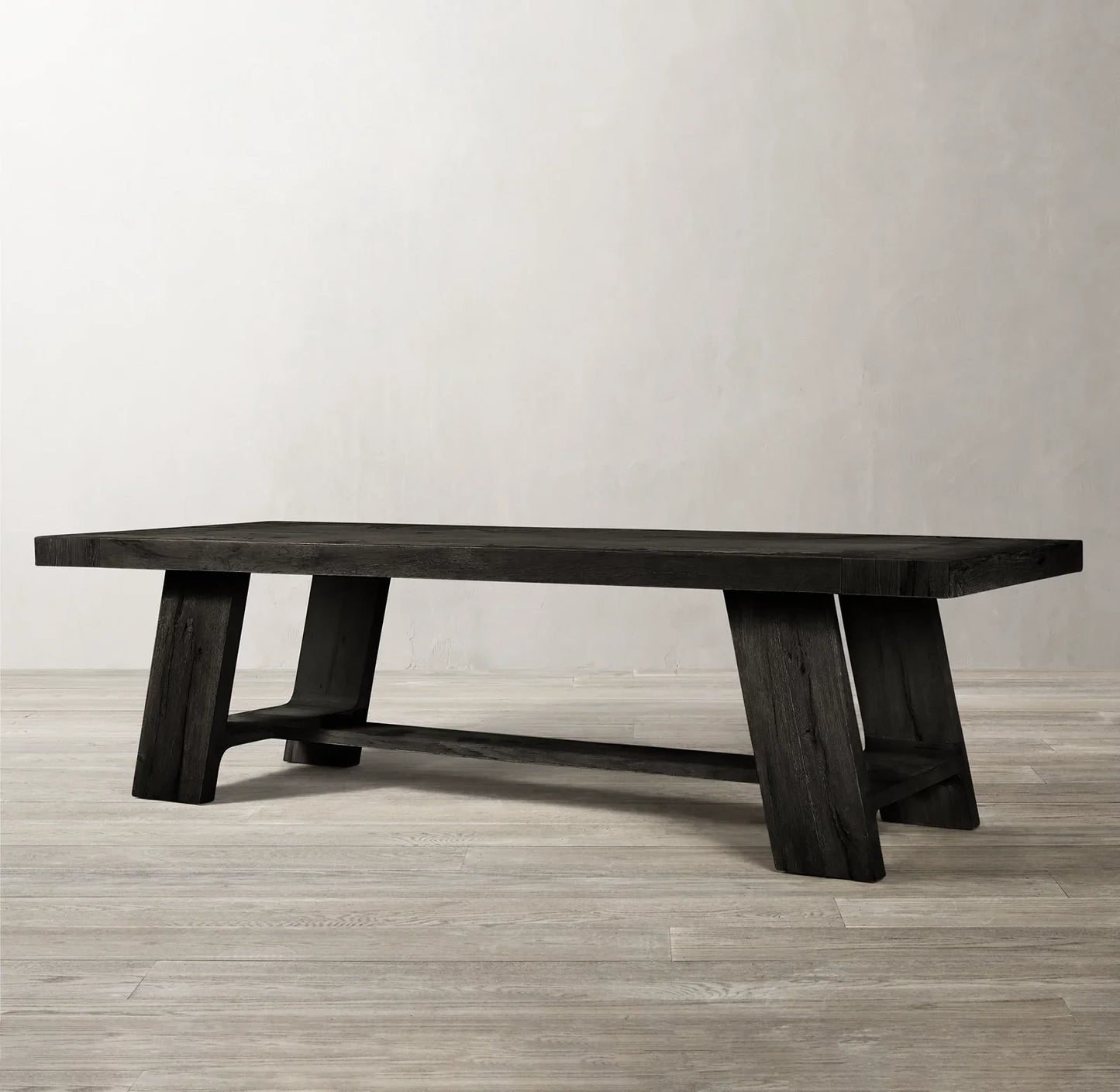 French Contemporary Extension Dining Table – Solid Oak Brushed Statement Piece