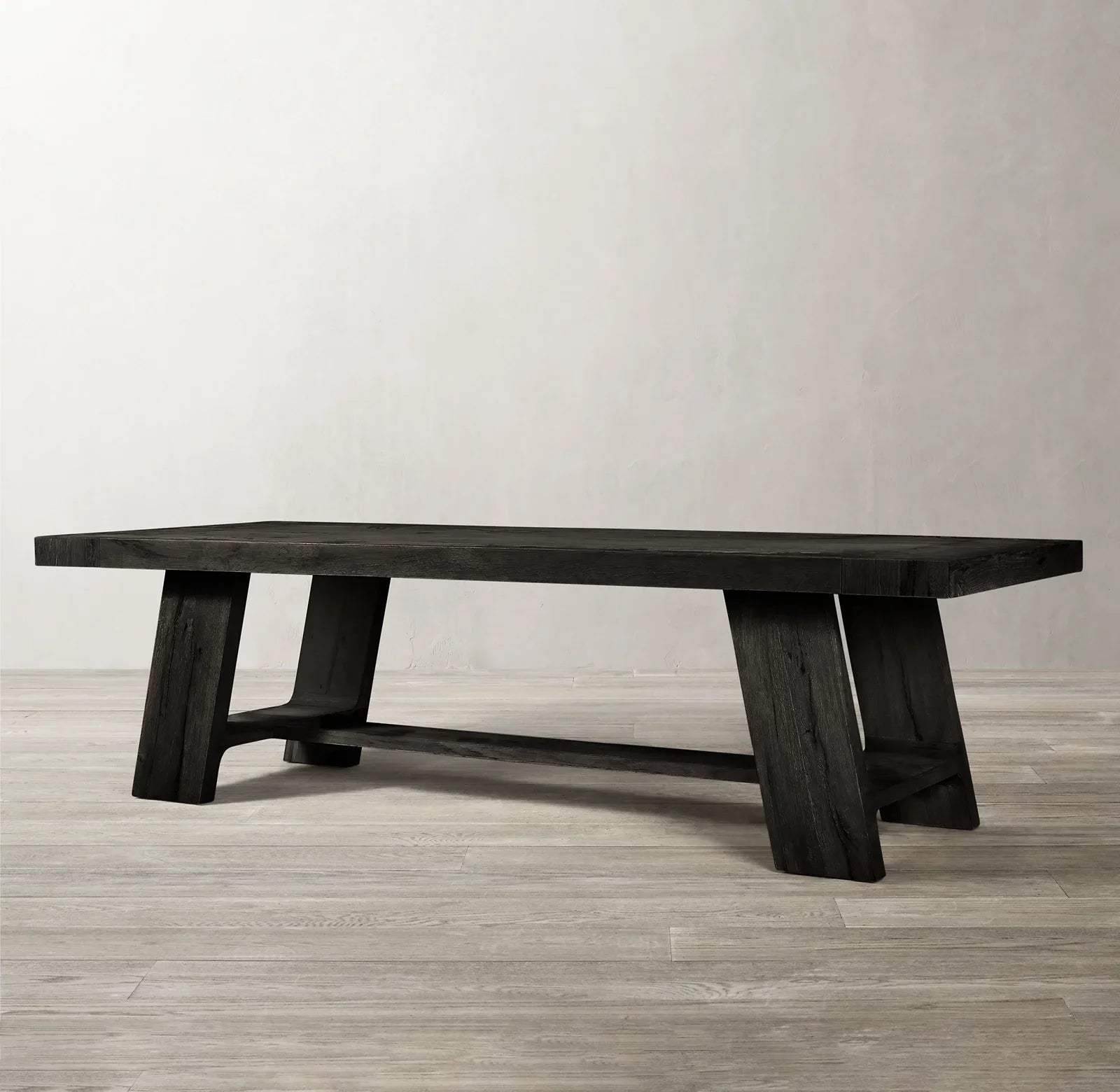 French Contemporary Extension Dining Table – Solid Oak Brushed Statement Piece