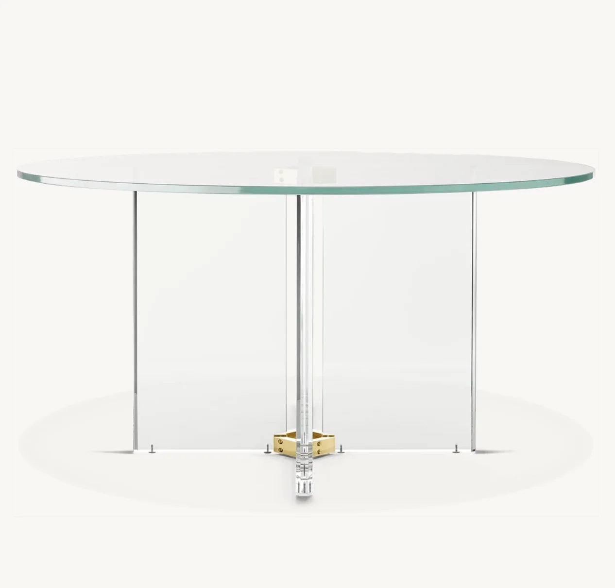 Round Dining Table Postmodern Lazio – Glass Acrylic Polished Brass