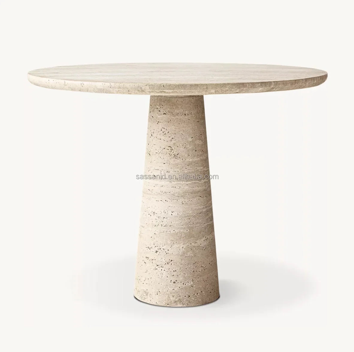 Round Dining Table – Honed Italian Carrara Marble Contemporary Statement Piece
