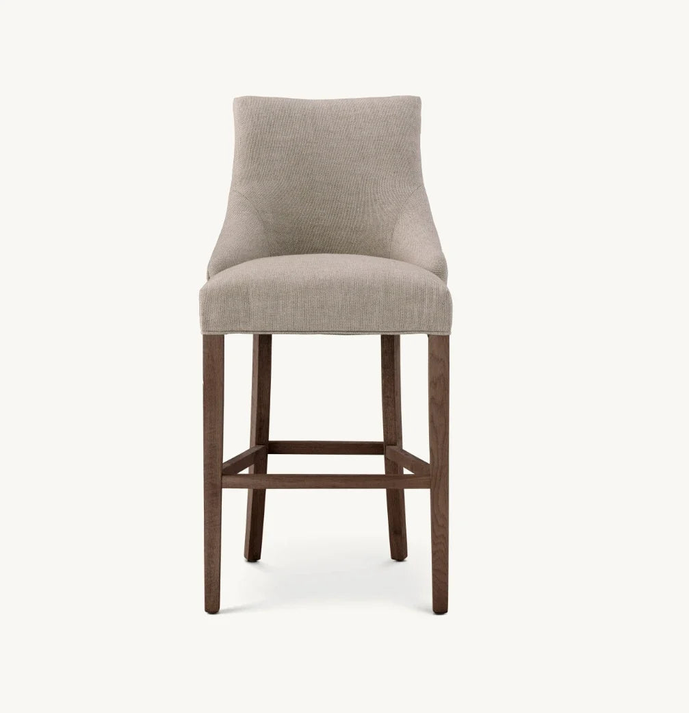 Martine Fabric Bar Stool – Contemporary Oak Statement Piece