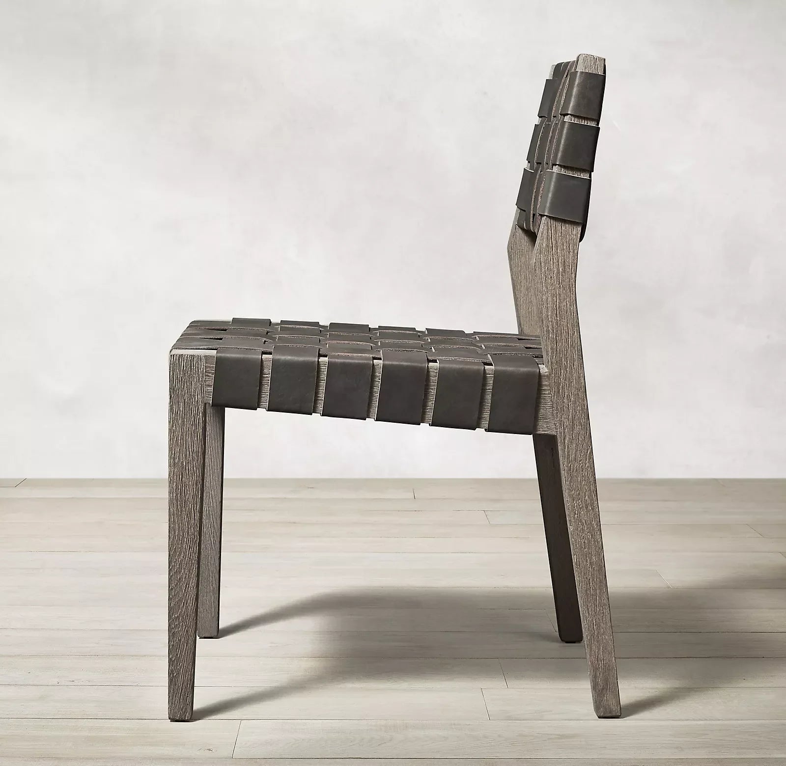 Dining Chair – Minimalist Solid Oak Frame with Leather Upholstery Midcentury